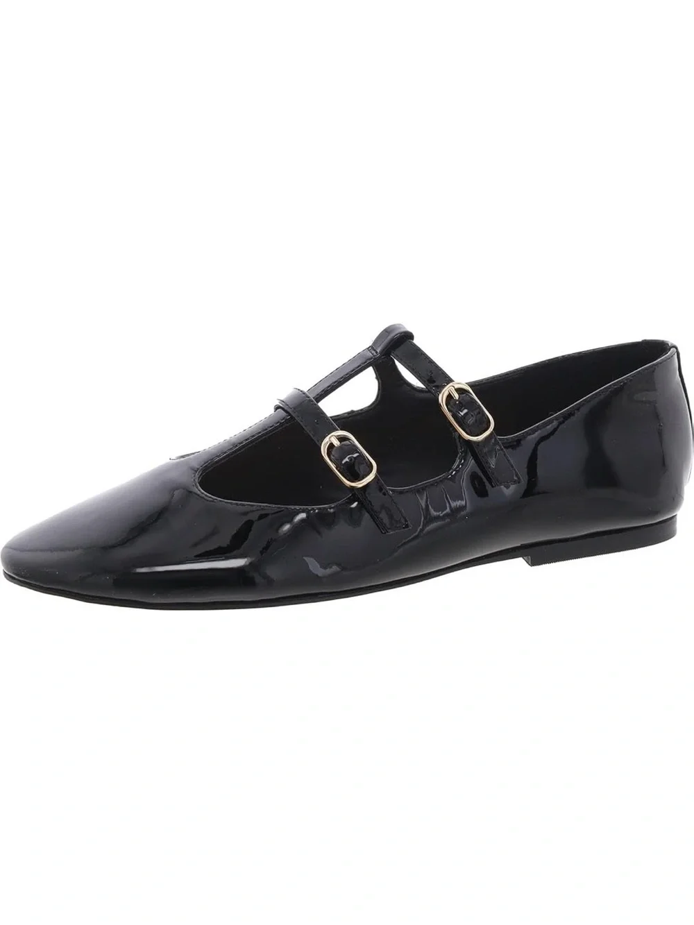 Marc Fisher LTD Women's Evie Double Buckle T-Strap Flats Size 11M